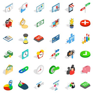 Diyagram Icons set, izometrik stili