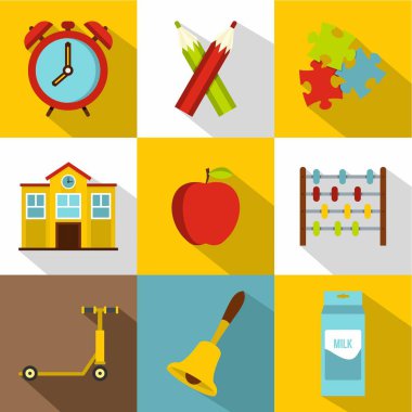 Okul simgesi setine geri dön, düz stil