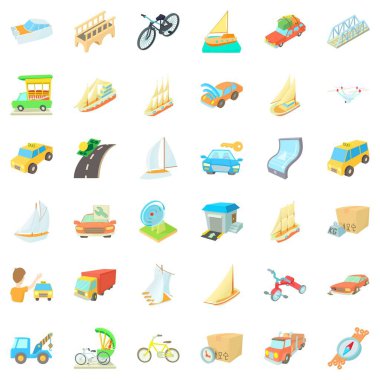 Icons set yelken, karikatür tarzı