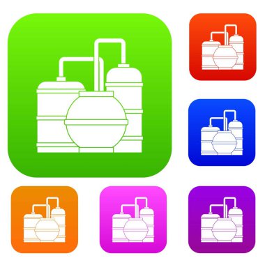 Gaz depolama tankları koleksiyonu ayarla