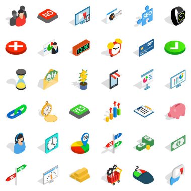 Seçim Icons set, izometrik stili