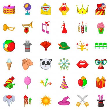 Taç Icons set, karikatür tarzı