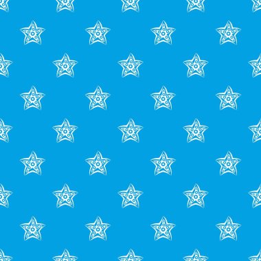 Deniz yıldızı desen kesintisiz mavi