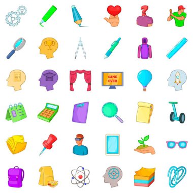 Üniversite Icons set, karikatür tarzı