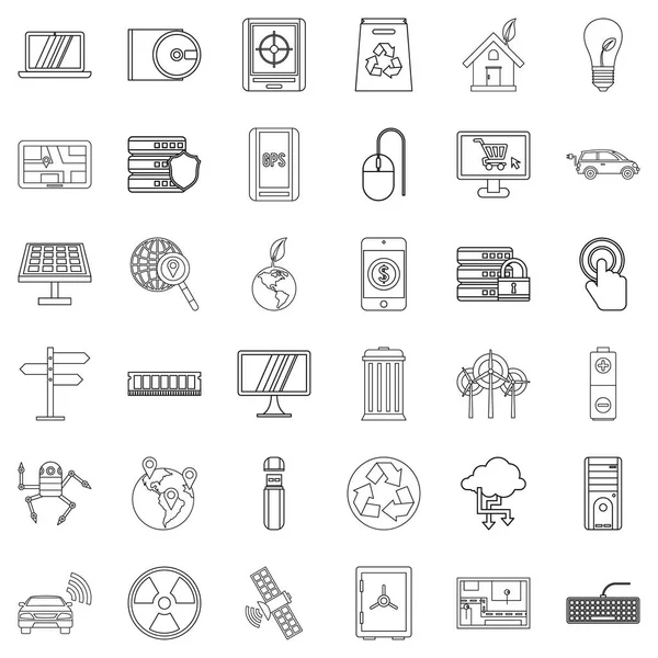 Bağlantı Icons set, anahat stili