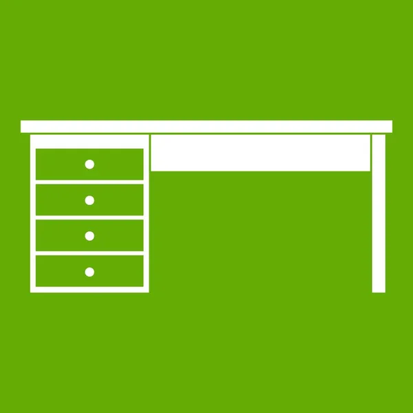 Dřevěná office desk ikona zelená — Stockový vektor