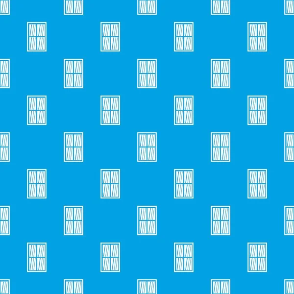 Branco latticed retângulo janela padrão sem costura azul — Vetor de Stock