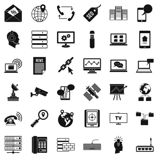 Conjunto de iconos de Smartphone, estilo simple — Vector de stock