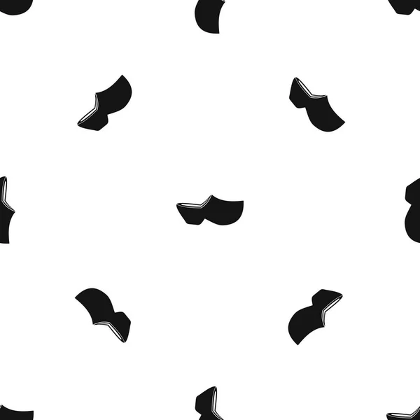 Clogs pattern seamless black — Stock Vector