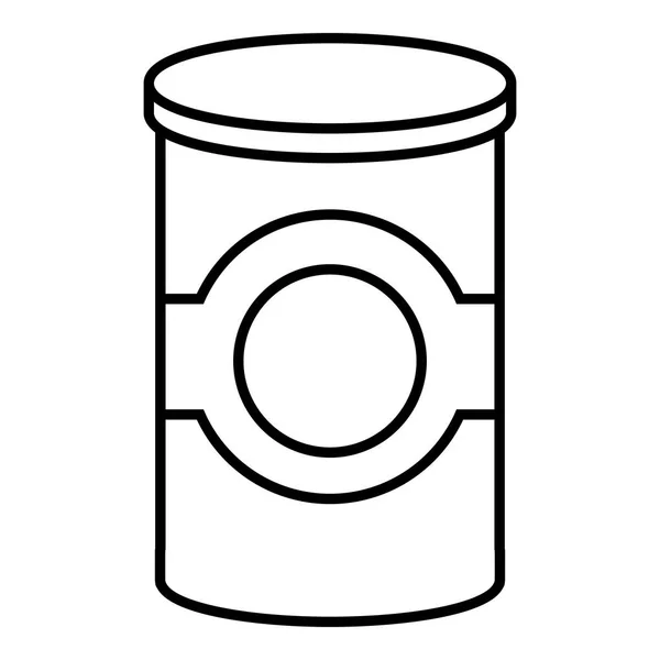 Cosmetic jar plastic icon , outline style — Stock Vector