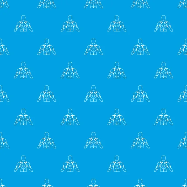 Kaslı adam dövme deseni kesintisiz mavi