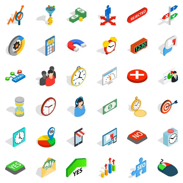 Finans Icons set, izometrik stili