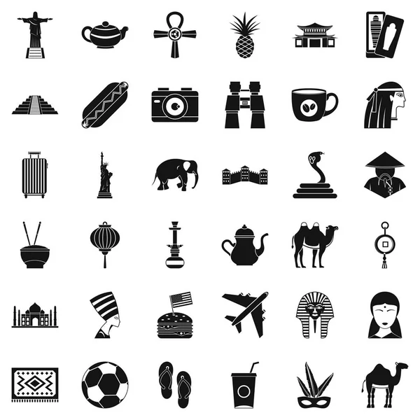 Seyahat Icons set, basit tarzı