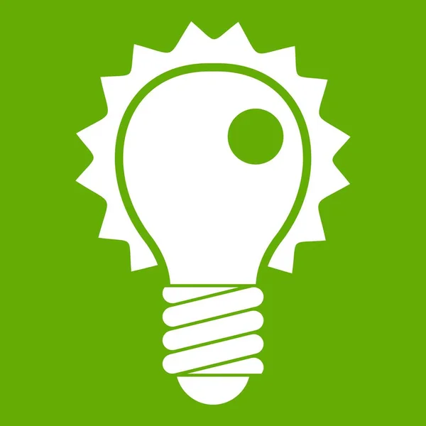 Elektrikli ampul simgesi yeşil — Stok Vektör