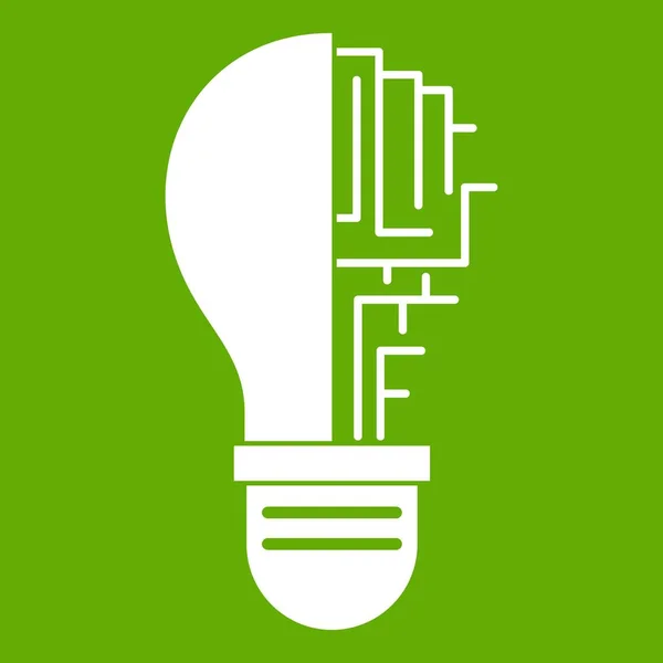 Leiterplatte im Inneren Glühbirne Symbol grün — Stockvektor