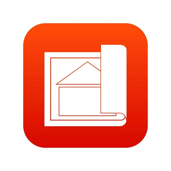 Stavební plán ikona digitální červená — Stockový vektor