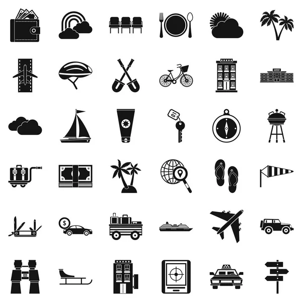 Ulaşım Icons set, basit tarzı