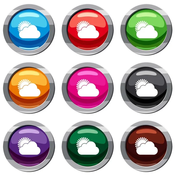 Güneş ve bulut 9 koleksiyonu ayarla