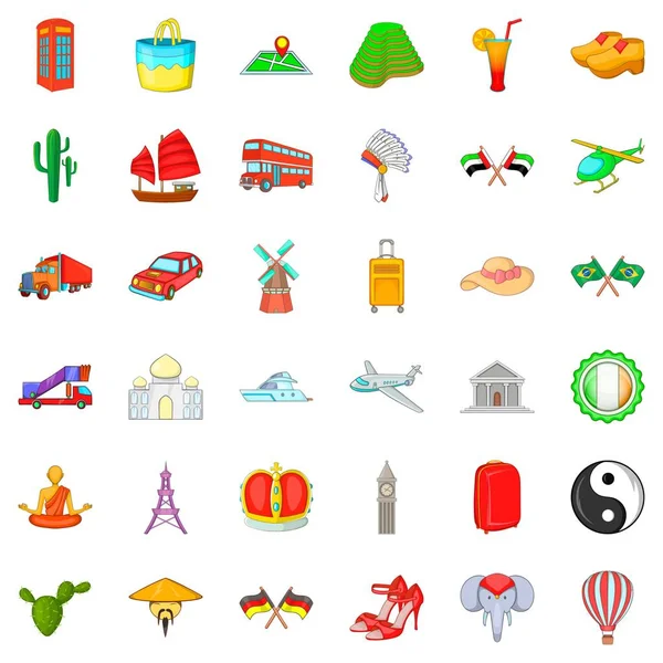 Müze Icons set, karikatür tarzı