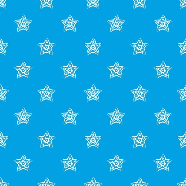 Rozgwiazda wzór bezszwowe niebieski — Wektor stockowy