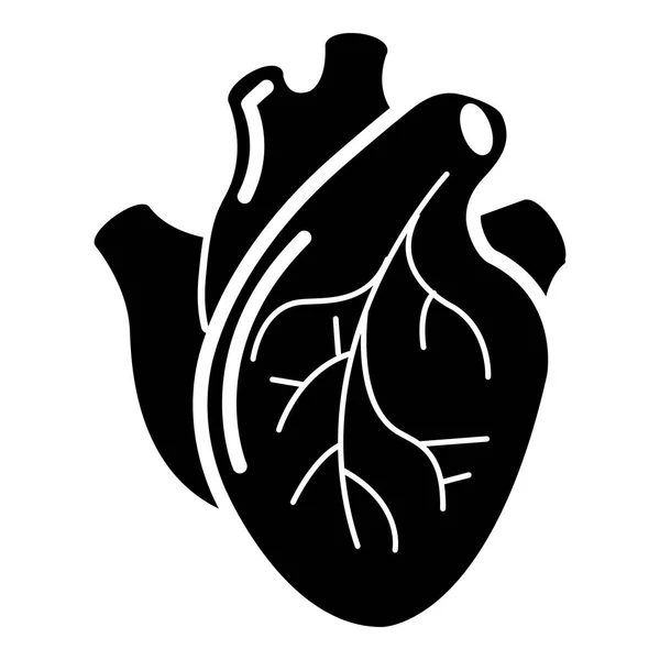 Het pictogram van het orgel van menselijk hart, eenvoudige stijl — Stockvector