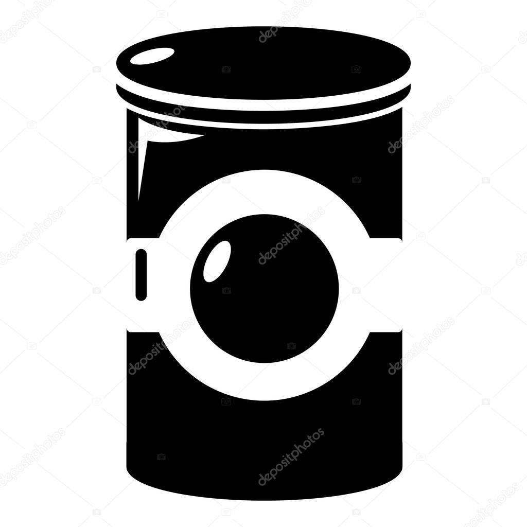 Cosmetic jar plastic icon , simple style