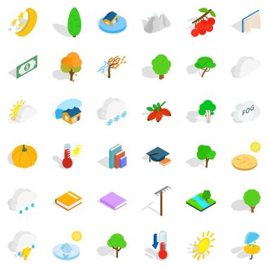 Kabak Icons set, izometrik stili