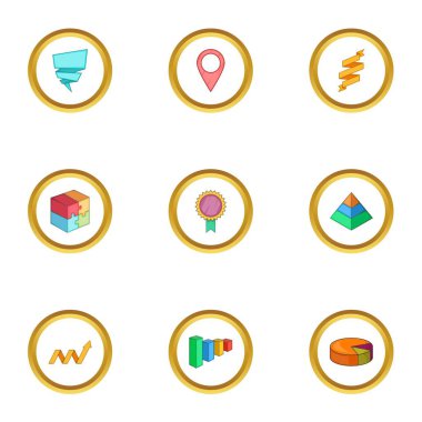 Infographic öğe simgeler kümesi, karikatür tarzı