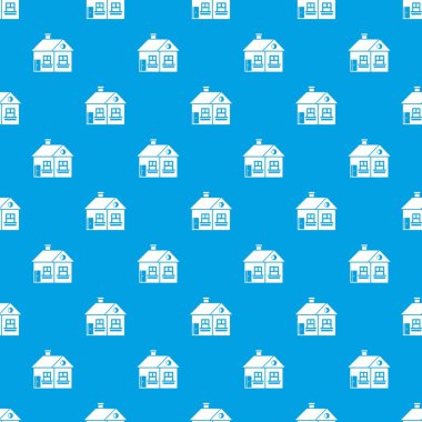 Büyük tek katlı ev desen kesintisiz mavi