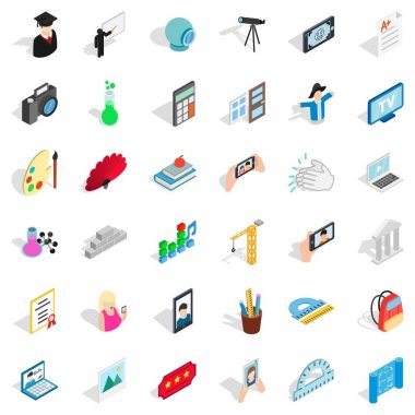 Bilgisayar Icons set, izometrik stili