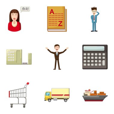 Tasarruf kutusu Icons set, karikatür tarzı