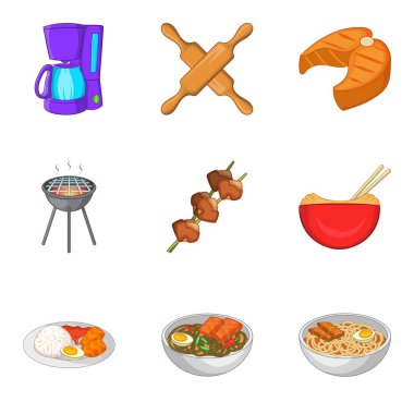 Fırın Icons set, karikatür tarzı