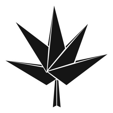 Origami kabarık ağaç simgesiyle, basit siyah stil