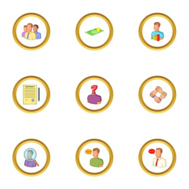 İşe Alım Icons set, karikatür tarzı