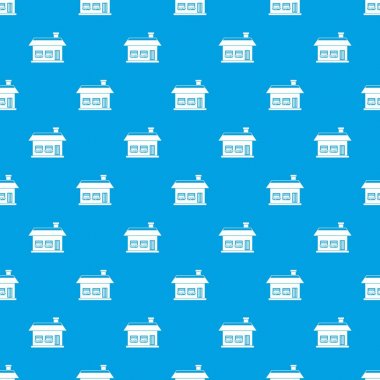 Tek katlı ev iki pencere desen kesintisiz mavi