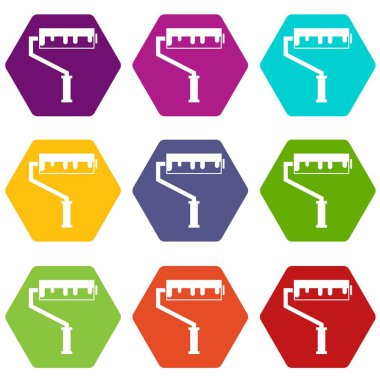 Rulo boya simgesi olan renk altı yüzlü ayarla