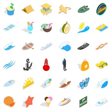 Çadır Icons set, izometrik stili