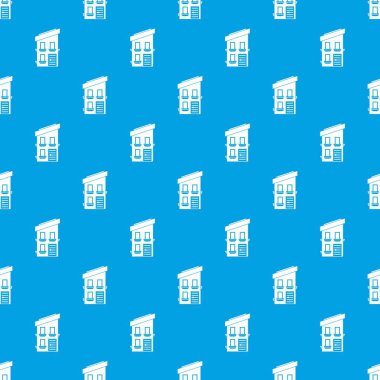 İki katlı ev desen kesintisiz mavi