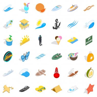 Yelken Icons set, izometrik stili