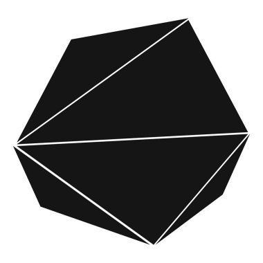 Origami taş simgesi, basit siyah stil