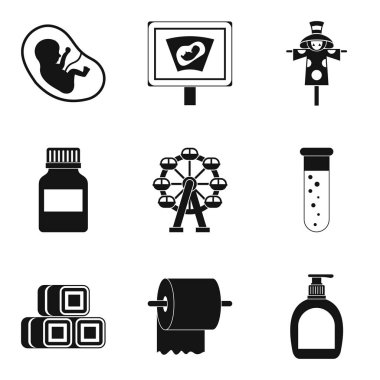 Döllenme Icons set, basit tarzı