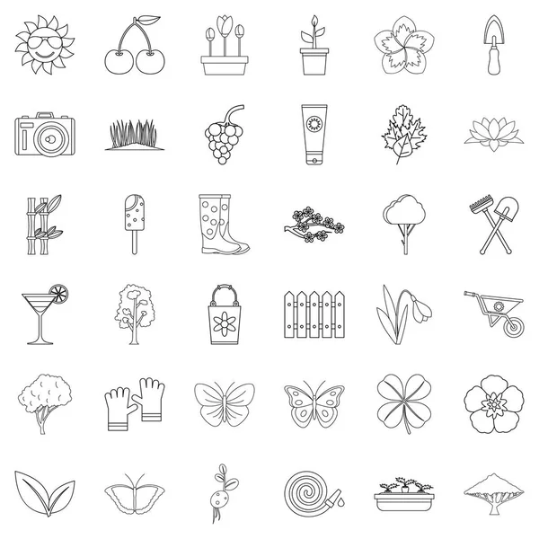 Conjunto de ícones de borboleta, estilo esboço — Vetor de Stock