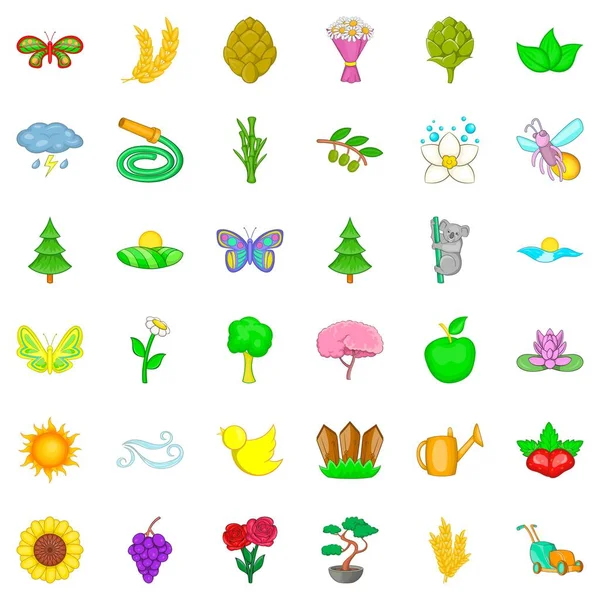 Çiçek Icons set, karikatür tarzı