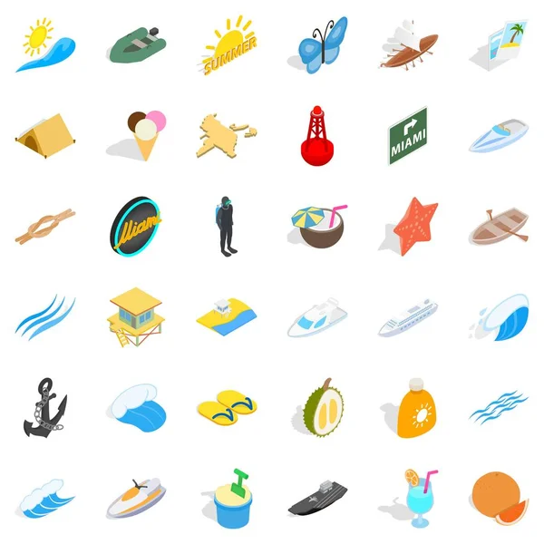 Sahil Icons set, izometrik stili