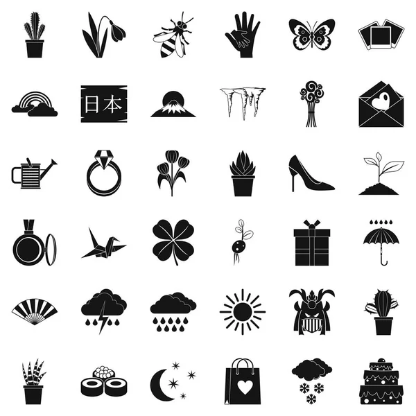 Çiçek simgeler kümesi, simle stili