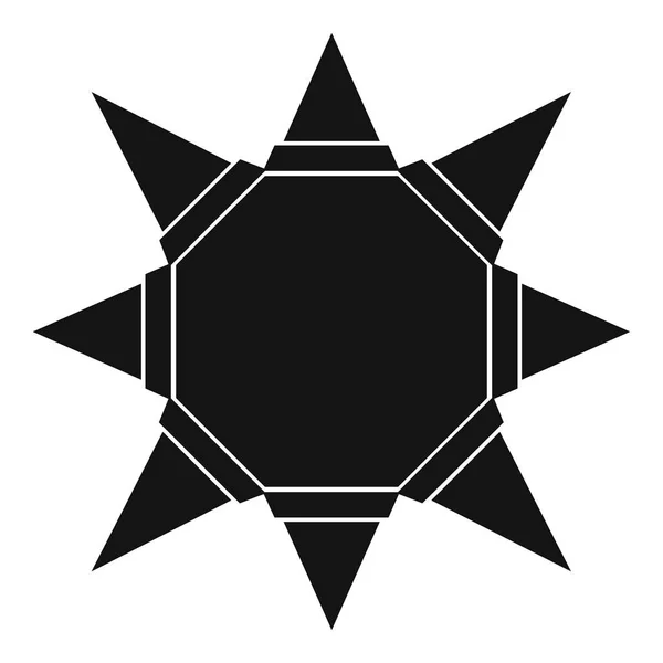 Origami nap ikon, egyszerű fekete stílus — Stock Vector