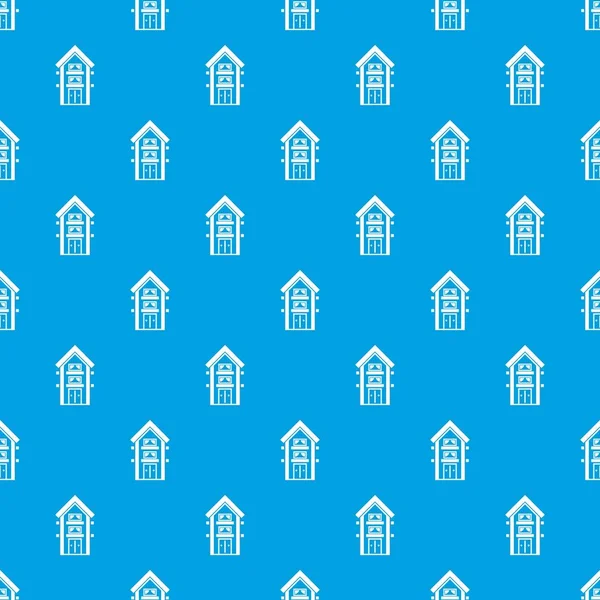 İki katlı evin balkon desen kesintisiz mavi