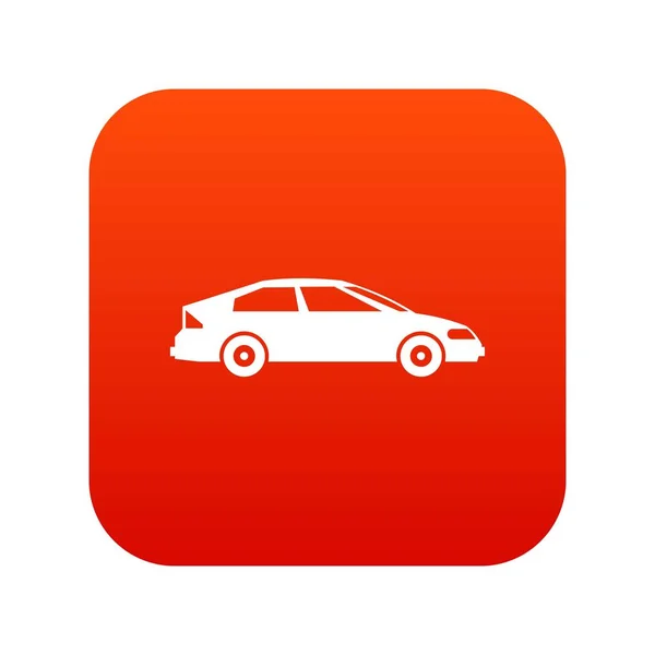 Icono del coche rojo digital — Vector de stock