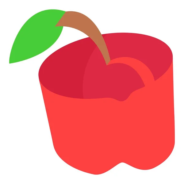 Icono de manzanas de papel, estilo isométrico 3d — Vector de stock