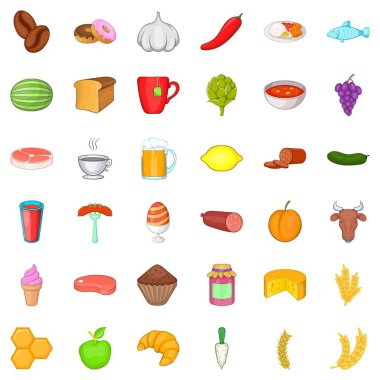 Karpuz Icons set, karikatür tarzı